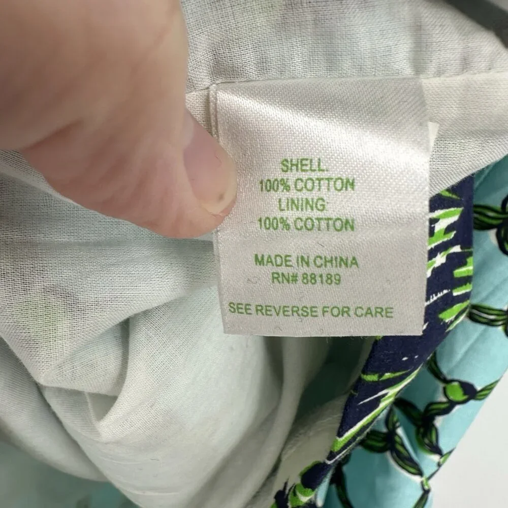 SOLD tassel print blue 6 a line preppy tropical island - Picture 1 of 10